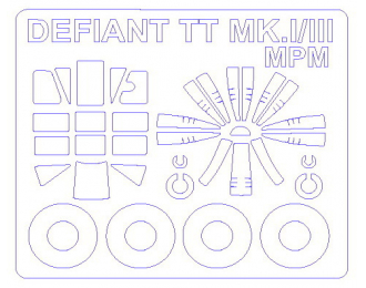 Маска окрасочная на Boulton Paul Defiant TT Mk.I/III + маски на диски и колеса