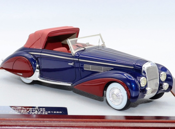 Delage D8-120 Cabriolet Chapron 1946 sn51980 Semi Close, Blue/Red