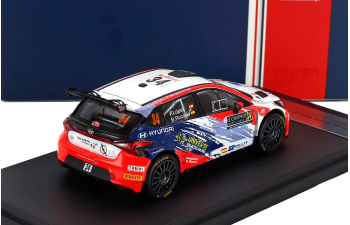 HYUNDAI I20 Rally2 Team Teo Martin Motorsport №34 Rally Montecarlo (2023) Pepe Lopez - Borja Rozada, White Red Fluo Blue