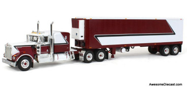 Kenworth W900A Sleeper Tractor w/40 Refrigerated Trailer, Burgundy/White