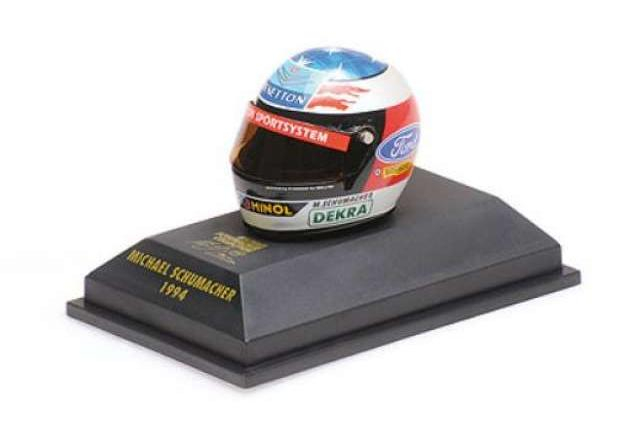 MINI HELMET Michael Schumacher (1993), white/blue/red/yellow
