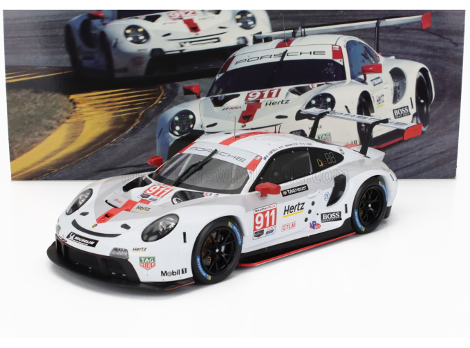 PORSCHE 911 991-2 Rsr Team Porsche Gt №911 2nd Gtlm Class 24h Daytona (2020) Earl Bamber - Mathieu Jaminet - Laurens Vanthoor, White Red