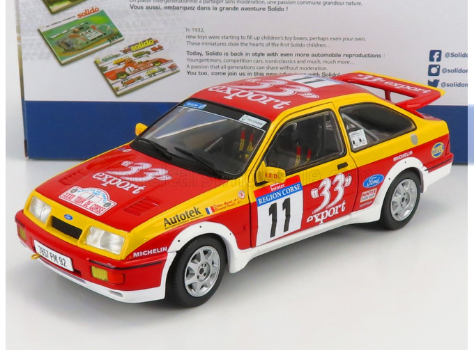 FORD Sierra Rs Cosworth N 11 Rally Tour De Corse 1987 D.auriol - B.occelli, Red Yellow