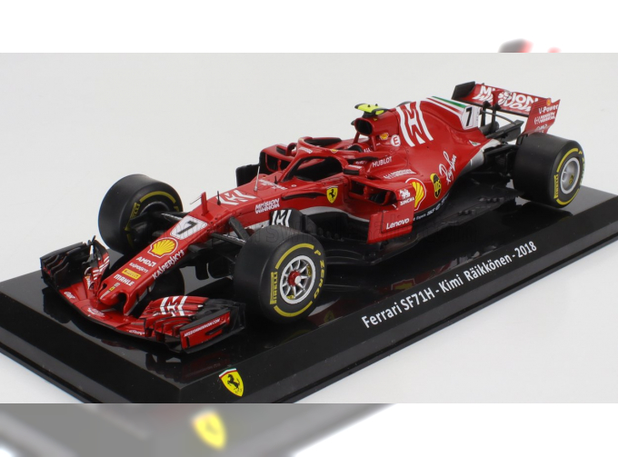 FERRARI F1 Sf71h №7 Season (2018) Kimi Raikkonen - Con Vetrina - With Showcase, Red