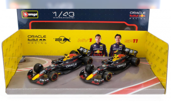 RED BULL Set F1 2x Rb20 Team Oracle Red Bull Racing №1 World Champion Season (2024) Max Verstappen + №11 Season 2024 Sergio Perez, Blue Yellow Red