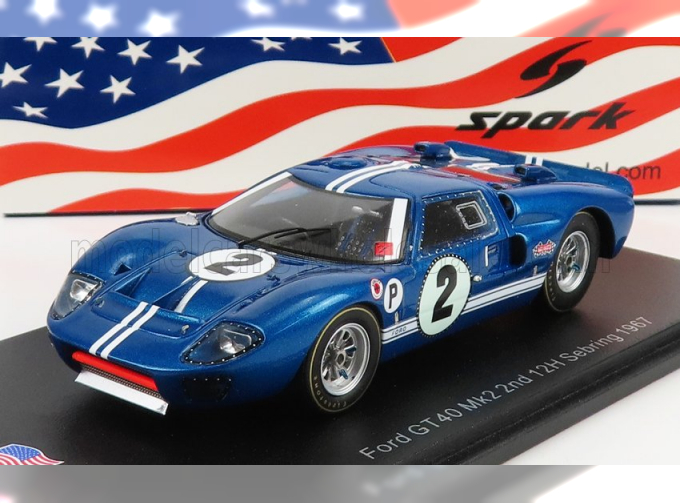 FORD GT40 Mkiv 7.0l V8 №2 2nd 12h Sebring (1967) A.Foyt - L.Ruby, Blue