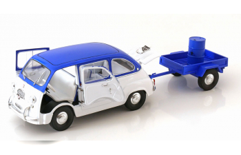 FIAT 600D Multipla mit Anhänger Aral, blue white