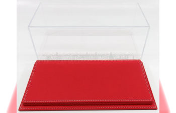 VETRINA DISPLAY BOX Molhouse Base In Pelle Rossa - Leather Base Red - Lungh.lenght Cm 32.5 X Largh.width Cm 16.5 X Alt.height Cm 12.5 (altezza Interna 10.6 Cm ), Plastic Display