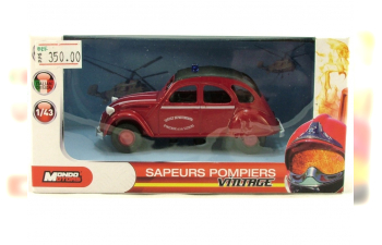 CITROEN 2CV Service departemental dincendie et de secours, Sapeurs pompiers vintage 1:43, красный