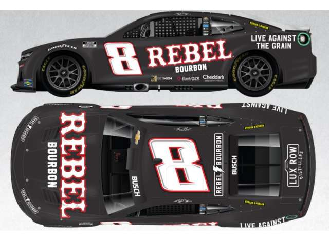 CHEVROLET Camaro #8 Kyle Busch *Rebel Bourbon Special*, black/red/white 2025