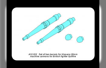 Set of two barrels for Hispano 20mm machine cannons for British fighter Spitfire