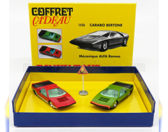 ALFA ROMEO Set 2x 33 Carabo Bertone 1968 - Coffret Box, Green Red