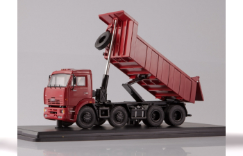 Камский грузовик 6540 8х4 самосвал ранний, темно-красный