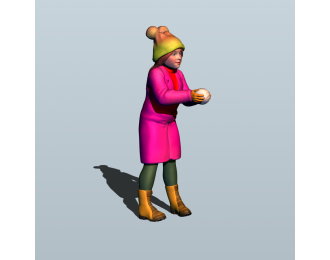 Фигура Девочка лепит снежок (масштаб 1:24), окрашенная