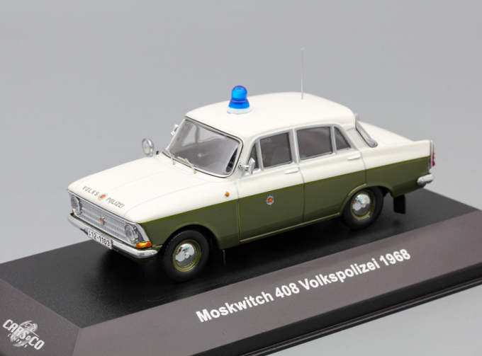 МОСКВИЧ 408 Volkspolizei Народная полиция ГДР (1968), белый / хаки