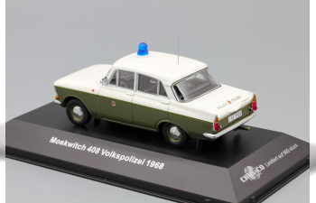 МОСКВИЧ 408 Volkspolizei Народная полиция ГДР (1968), белый / хаки