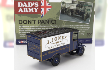 THORNYCROFT Van With Military Figure Mr Jones - Dad's Army - Don't Panic, Military Blue