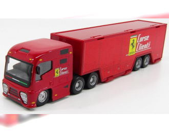 FERRARI Truck F1 Car Transporter Team Ferrari Corse Clienti With Set 599xx Racing N3 (2011) + Figure Service Mobile Mechanic, Red