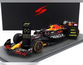 RED BULL F1 Rb19 Team Oracle Red Bull Racing №1 World Champion 2nd Sprint Race Qatar Gp With Pit Board (2023) Max Verstappen, Matt Blue