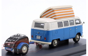 VOLKSWAGEN T1 Кемпер с прицепом, синий / белый