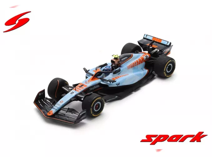 WILLIAMS F1 Fw45 Team Williams Racing Gulf №2 Singapore Gp (2023) Logan Sargeant, Light Blue