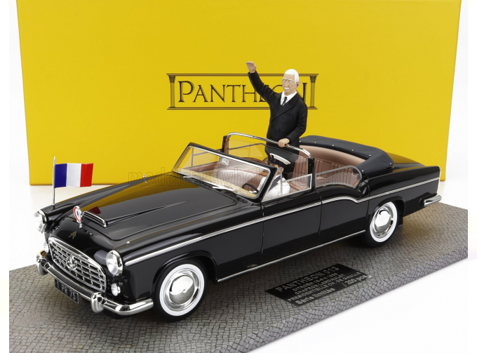 CITROEN 15-6 Landaulet Chapron Cabriolet Presidentielle (1955) - Personal Car President With Charles De Gaulle And Driver Figures, Black