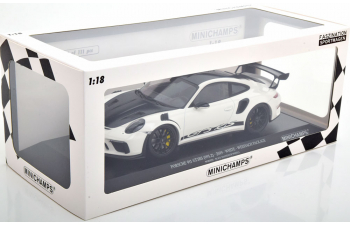 PORSCHE 911 (991 II) GT3 RS Weissach Package (2019), white/carbon-grau