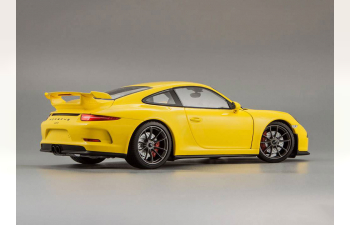 PORSCHE 991 GT3 (2013), yellow with silver wheels