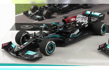 MERCEDES GP F1 Set 2x W12 Mercedes M12 Eq Power+ Team Amg Petronas Motorsport Formula One N 44 Season 2021 Lewis Hamilton + N 77 Season 2021 Valtteri Bottas, Black Green