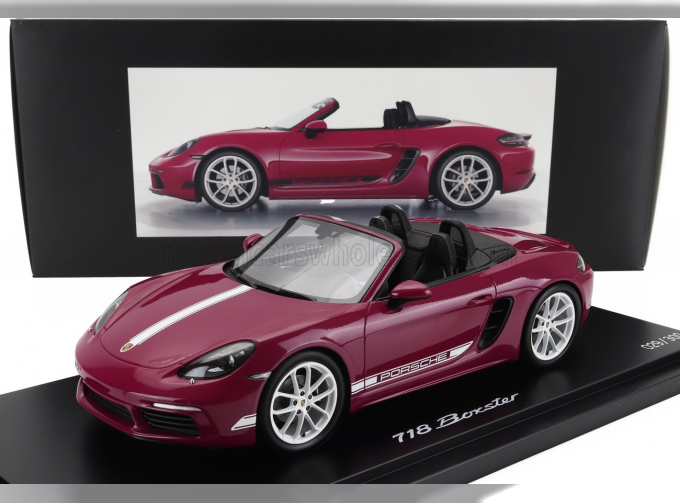 PORSCHE Boxster 718 (982) Spider (2022) - Con Vetrina - With Showcase, Ruby Star