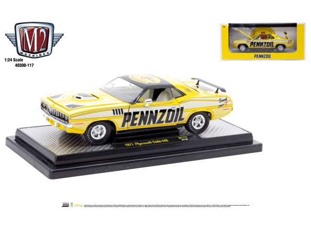 PLYMOUTH Cuda 440 (1971), yellow / white