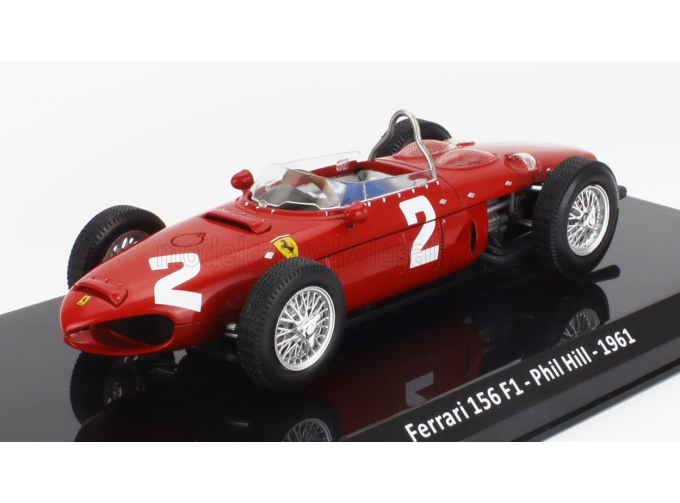 FERRARI F1 156 №2 World Champion Season (1961) Phil Hill - Con Vetrina - With Showcase, Red