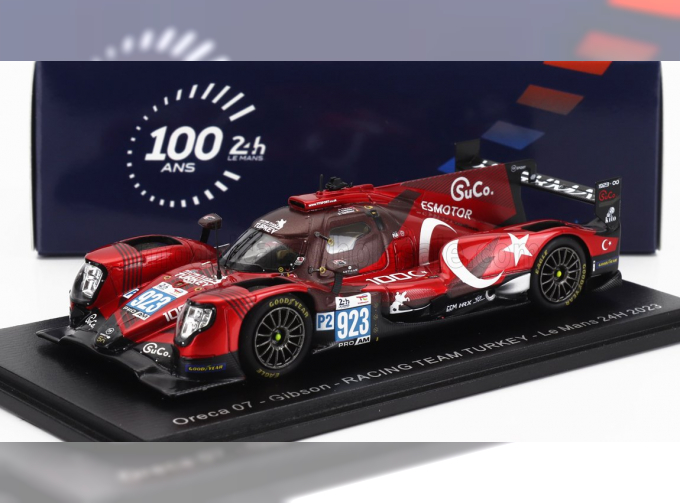 ORECA 07 Gibson Gk428 4.2l V8 Team Turkey Racing №923 24h Le Mans (2023) T.Gamble - D.Vanthoor - S.Yoluc, Red Black