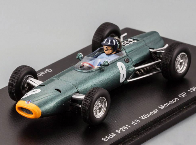 BRM P261 8 Победитель Monaco GP 1964 Graham Hill (FI), grey