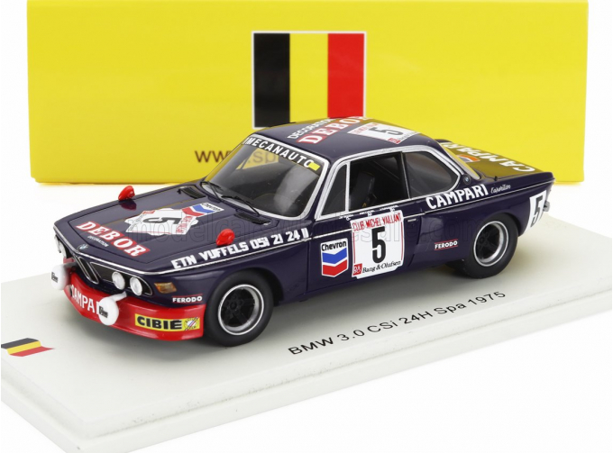 BMW 3.0 Csi Team Imecanauto №5 24h Spa (1975) Jeannot Sauvage - Jean Paul Rieu, Blue