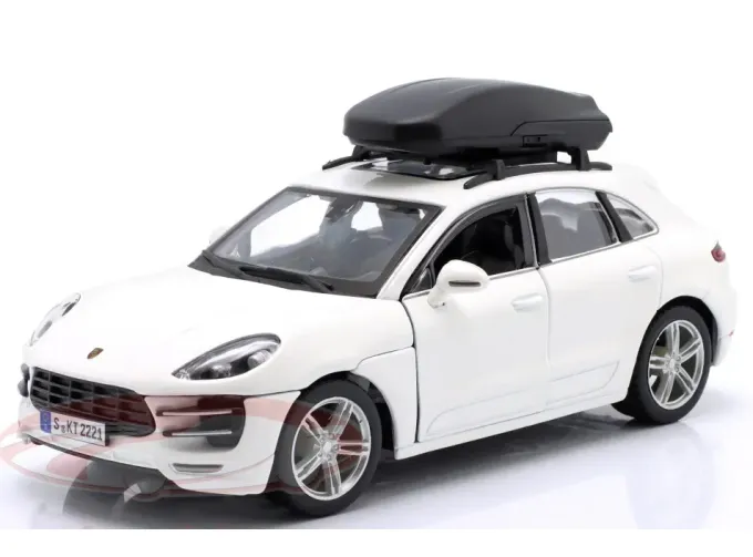PORSCHE Macan with cargo box (2014), white
