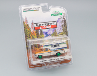 FORD F-250 Special Large Camper 1976 Nectarine Poly/Wimbledon White Deluxe (Greenlight!!!)