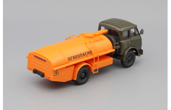 (Уценка!) МАЗ ТЦ-7.5 Топливозаправщик "Огнеопасно", зеленый / оранжевый