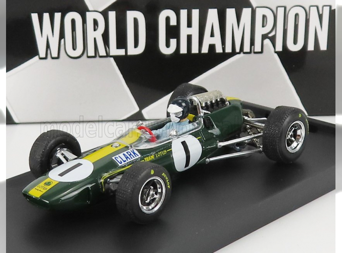 LOTUS F1 33 N1 Winner Germany Gp Jim Clark (1965) World Champion - With Pilot - Driver Figure, Green Yellow