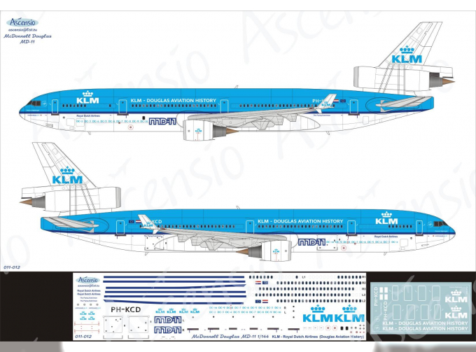 Декаль на самолёт MD-11 (KLM - Royal Dutch Airlines (Douglas Aviation History))