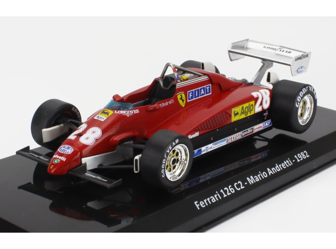 FERRARI F1 126 C2 №28 Season (1982) Mario Andretti - Con Vetrina - With Showcase, Red