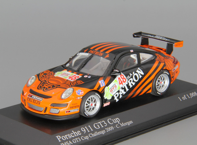 PORSCHE 911 GT3 Cup #48 C. Morgan IMSA GT3 Challenge (2009), orange / black