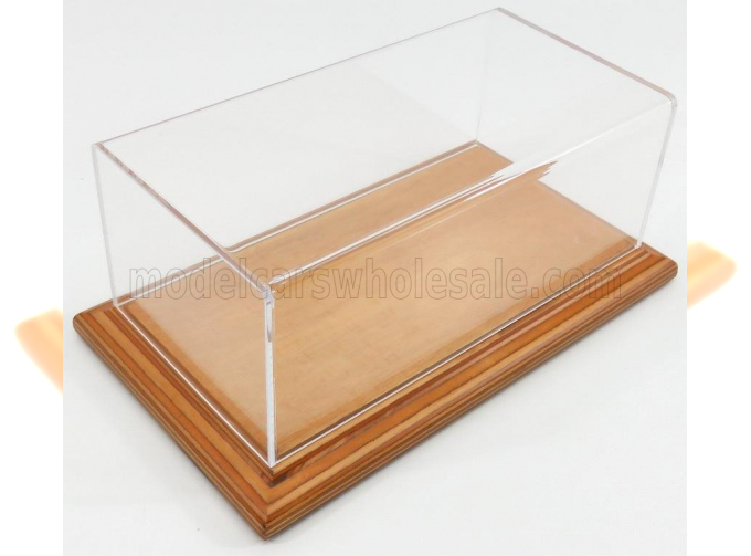 VETRINA DISPLAY BOX Aichi Base In Legno - Wood Linden Base - Lungh.lenght Cm 23 X Largh.width Cm 12 X Alt.height Cm 8.5 (altezza Interna 8.0 Cm ), Plastic Display