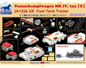 Сборная модель Panzerkampfwagen Mk.IV 744(E) (A13) & UE Fuel Tank Trailer