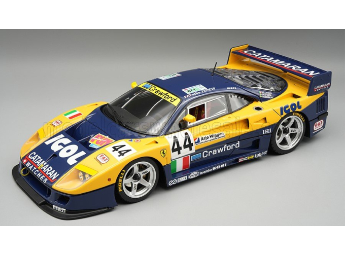 FERRARI F40 LM 3.5L TURBO V8 Team Ennea SRL igol №44 24h Le Mans (1996) Luciano Della Noce - Anders Olofsson - Carl Rosenblad - Open rear trunck and engine part - close with magnetic system