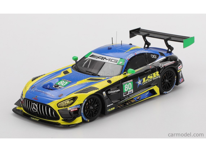 MERCEDES BENZ Amg Gt3 Evo 6.2l V8 Team Lone Star Racing №80 Imsa 24h Daytona 2025 Dan Knox - Scott Andrews - Eric Filguieras - Ralf Aron, Blue Yellow Black