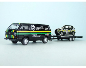 VOLKSWAGEN T3a Van с прицепом-трейлером Volkswagen Motorsport, black