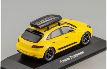 PORSCHE Macan GTS with box on the roof, yellow