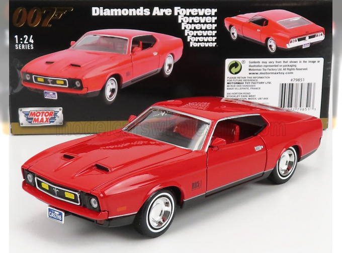 FORD Mustang Mach-1 Coupe (1971) - 007 James Bond - Diamonds Are Forever - Una Cascata Di Diamanti, Red