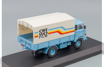 IFA W50L грузовик с тентом "Orwo Film" (1975), light blue